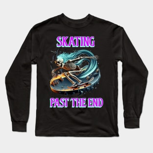 Skeleton Riding In Hell Long Sleeve T-Shirt